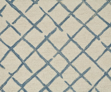Load image into Gallery viewer, 4' x 6' Wool Blues and Cream Crisscross Area Rug
