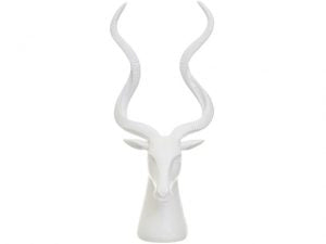 RESIN ROSSI TABLETOP ANTELOPE HEAD (WHITE GLOSS)