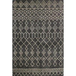 3'6" x 5'6" Wool Charcoal and White Area Rug