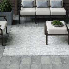 Load image into Gallery viewer, 4ft Sq Grey And Blue Indoor Outdoor Area Rug