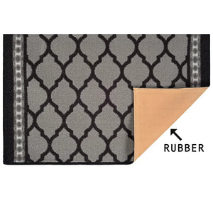 2'2" x 20" Black and Grey Rubber Back Runner