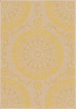 Load image into Gallery viewer, 4&#39; x 6&#39; Yellow and Beige Indoor Outdoor Area Rug