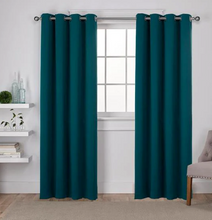Load image into Gallery viewer, Set of 2 Sapphire Teal Black Out Curtains