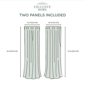 Set of 2 Sapphire Teal Black Out Curtains