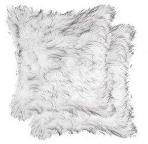 18" x 18"Belton Gradient Gray Faux Sheepskin Decorative Pillow (Set of 2)