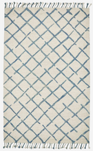 Load image into Gallery viewer, 4&#39; x 6&#39; Wool Blues and Cream Crisscross Area Rug