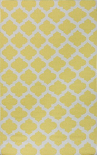 5 x 8 Lime and Grey Wool Trellis Area Rug