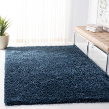 Load image into Gallery viewer, 4&#39; Square Navy Soft Pile Shag Area Rug