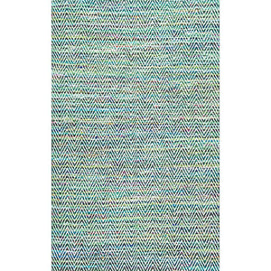 7'6" x 9'6" Multi Coloured Rag Flat Weave Area Rug
