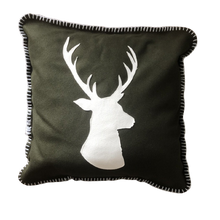 Load image into Gallery viewer, 18&quot; x 18&quot; Hunter Green Deer Pillow