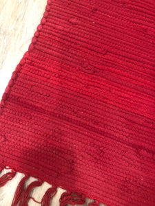 2'2" x 4'6" Red Rag Weave Door Mat
