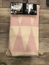 Load image into Gallery viewer, Soft Pink and Cream Cotton Throw with Fringe