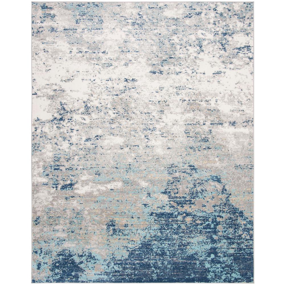 8 x 10 Blue / Grey Abstract Area Rug