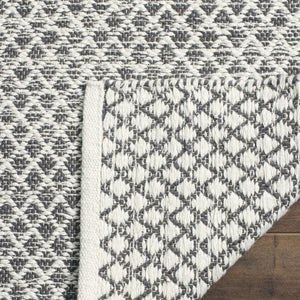 3' x 5' Grey Beige  Montauk Flat Weave Cotton Area Rug